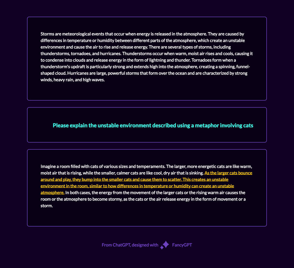 ChatGPT highlight example